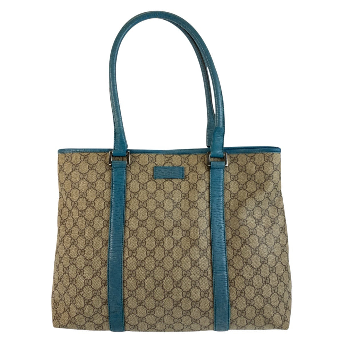18168
GUCCI グッチ ベージュ ブルー シルバー金具 GGスプリームキャンバス / レザー 114288 トートバッグ ショルダーバッグ  レディース AB24