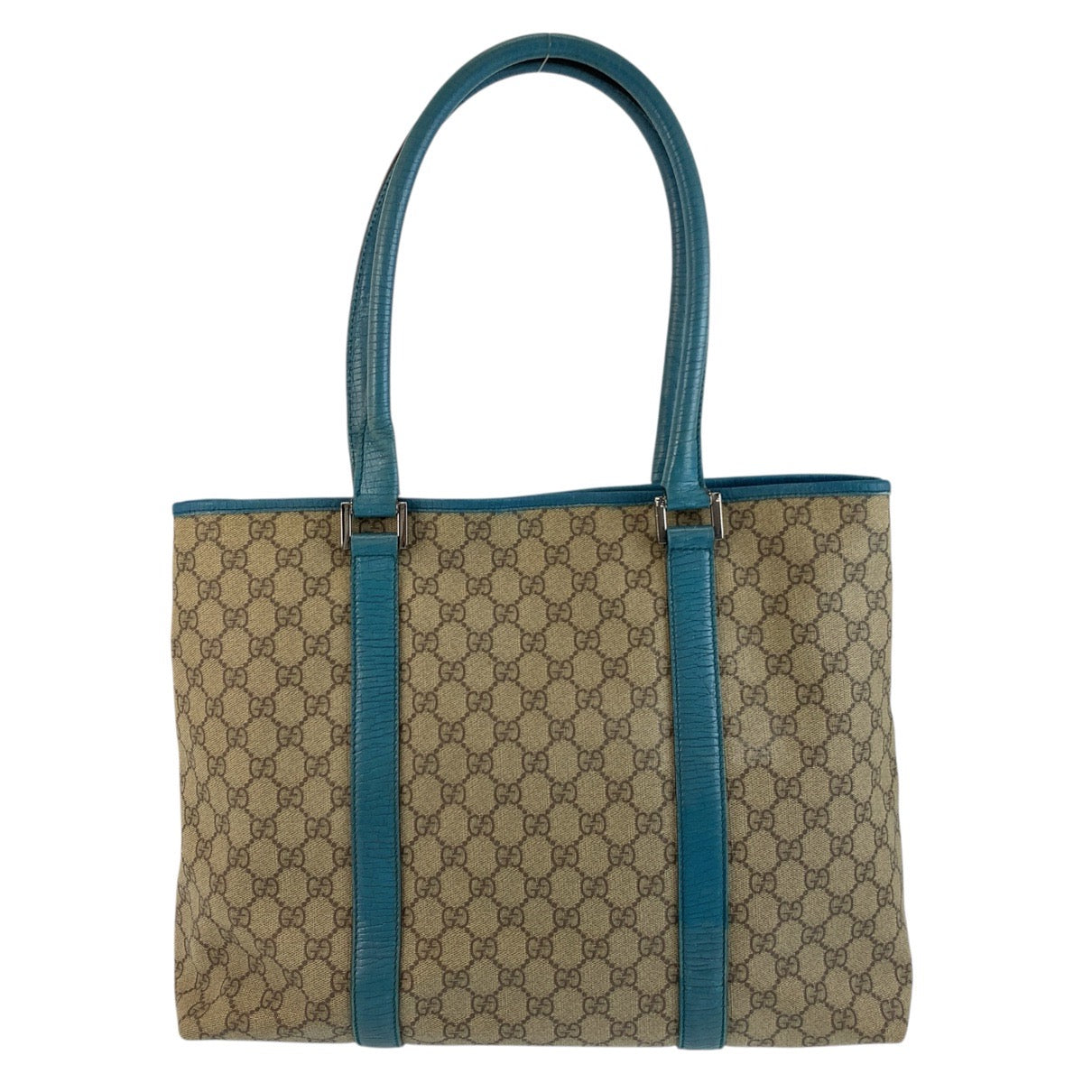 18168
GUCCI グッチ ベージュ ブルー シルバー金具 GGスプリームキャンバス / レザー 114288 トートバッグ ショルダーバッグ  レディース AB24