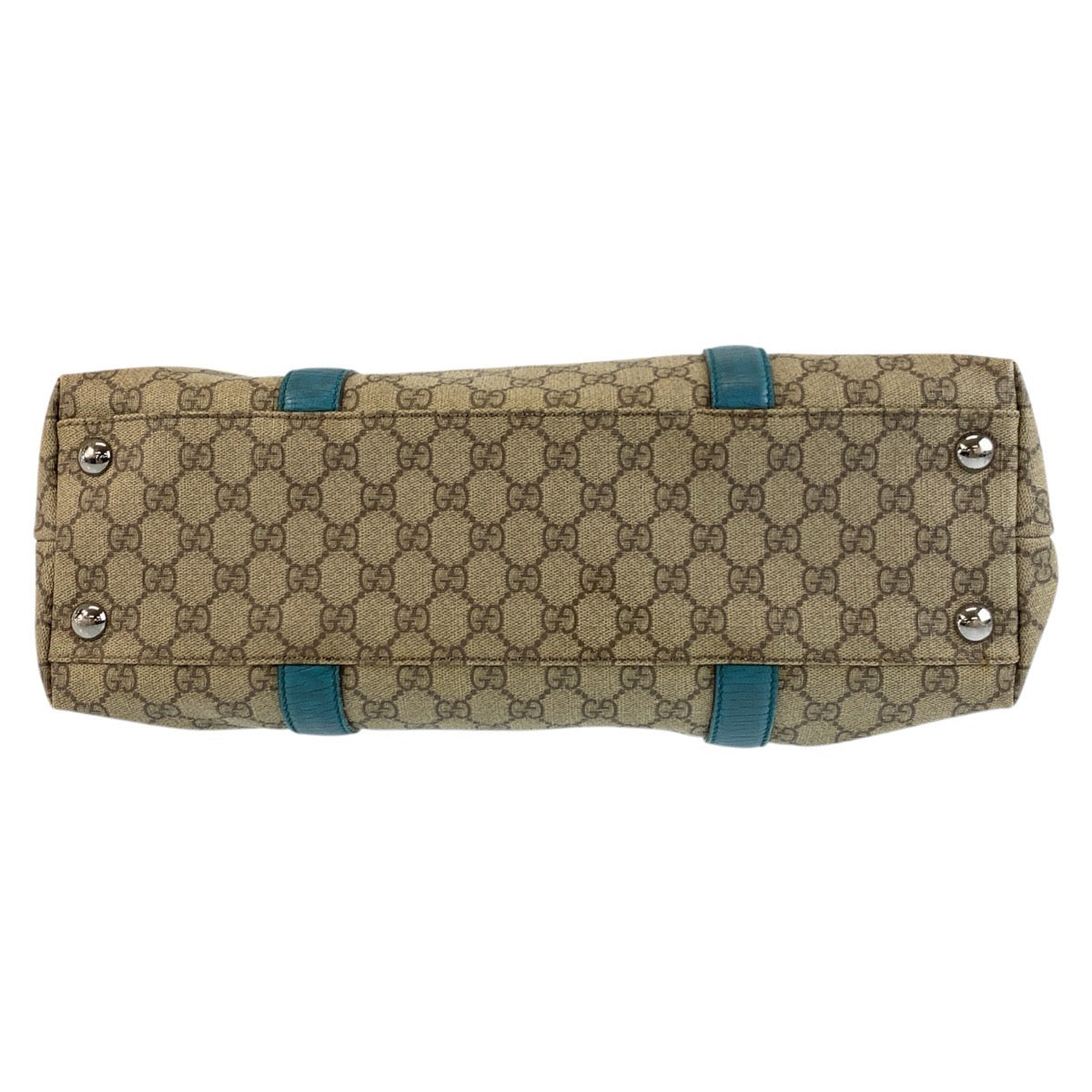 18168
GUCCI グッチ ベージュ ブルー シルバー金具 GGスプリームキャンバス / レザー 114288 トートバッグ ショルダーバッグ  レディース AB24