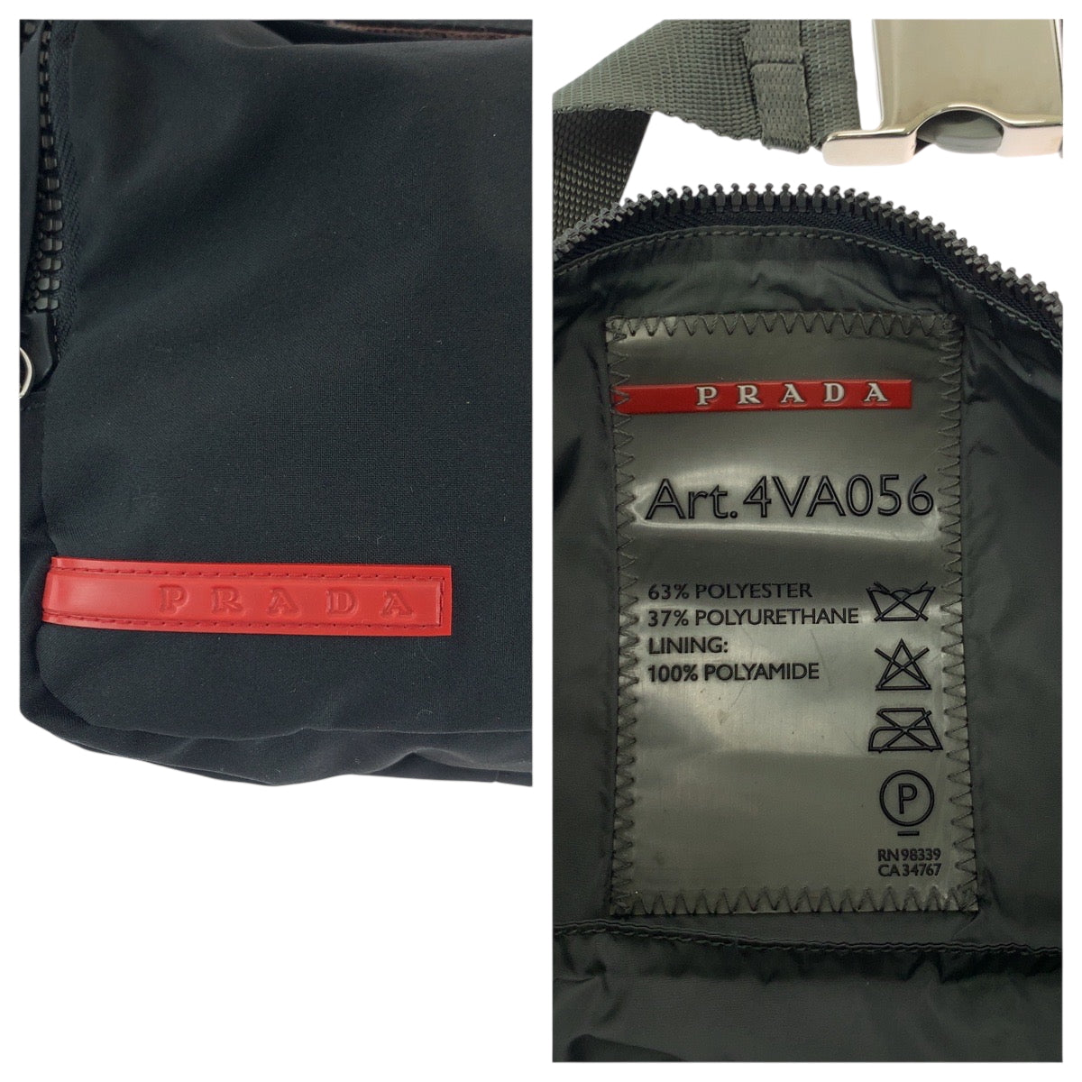 18170
PRADA プラダ プラダスポーツ 男女兼用 ブラック 黒 シルバー金具 ナイロン 4VA056 ウエストバッグ バムバッグ  レディース A40