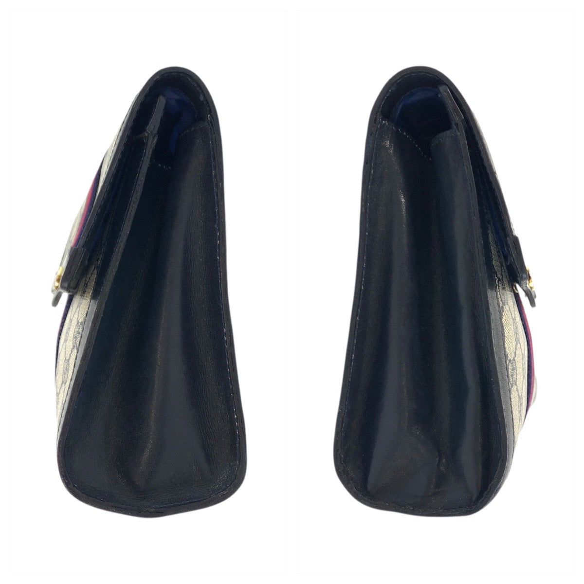 18171
GUCCI グッチ シェリーライン グレー ネイビー ゴールド金具 GGスプリームキャンバス / レザー 38 クラッチバッグ セカンドバッグ  メンズ ABP24