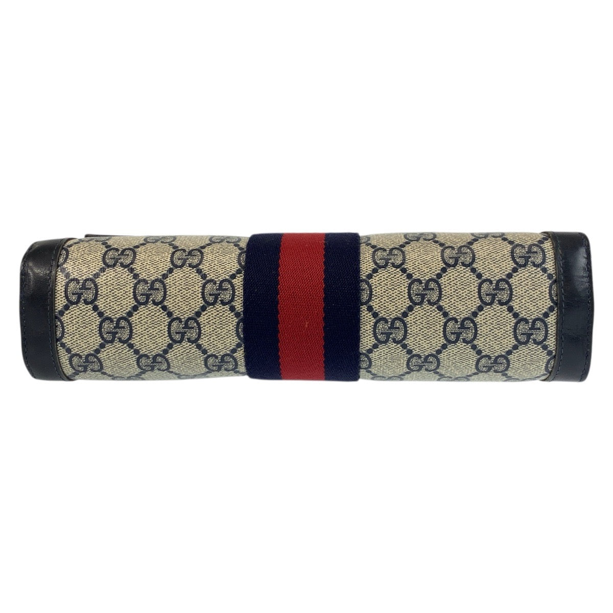 18171
GUCCI グッチ シェリーライン グレー ネイビー ゴールド金具 GGスプリームキャンバス / レザー 38 クラッチバッグ セカンドバッグ  メンズ ABP24