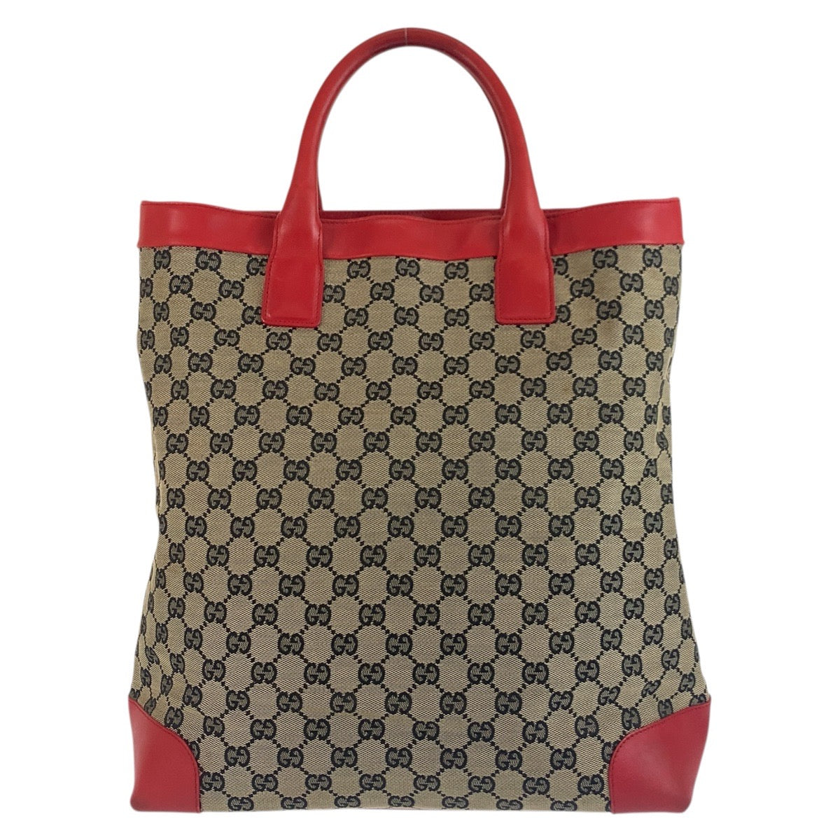 18172
GUCCI グッチ ベージュ レッド GGキャンバス / レザー 002 1121 トートバッグ  レディース AB38