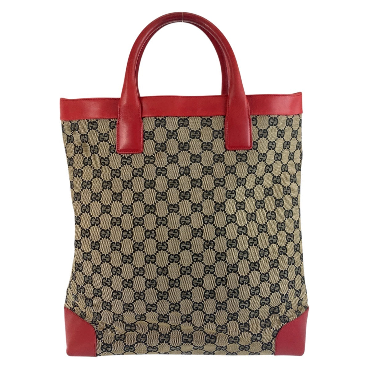 18172
GUCCI グッチ ベージュ レッド GGキャンバス / レザー 002 1121 トートバッグ  レディース AB38