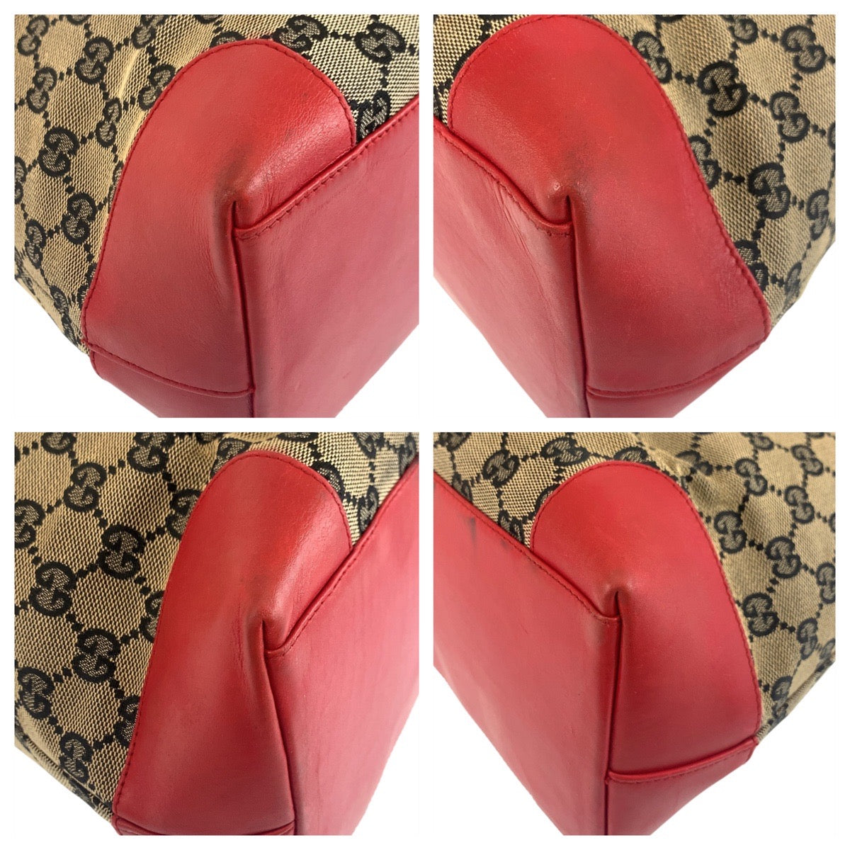 18172
GUCCI グッチ ベージュ レッド GGキャンバス / レザー 002 1121 トートバッグ  レディース AB38