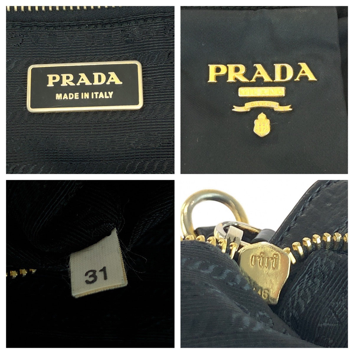 18173
PRADA プラダ テスート ロゴ ブラック 黒 ゴールド金具 ナイロン BN1607 ショルダーバッグ トートバッグ  レディース ABP48