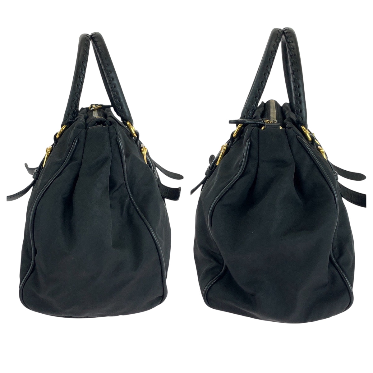 18173
PRADA プラダ テスート ロゴ ブラック 黒 ゴールド金具 ナイロン BN1607 ショルダーバッグ トートバッグ  レディース ABP48