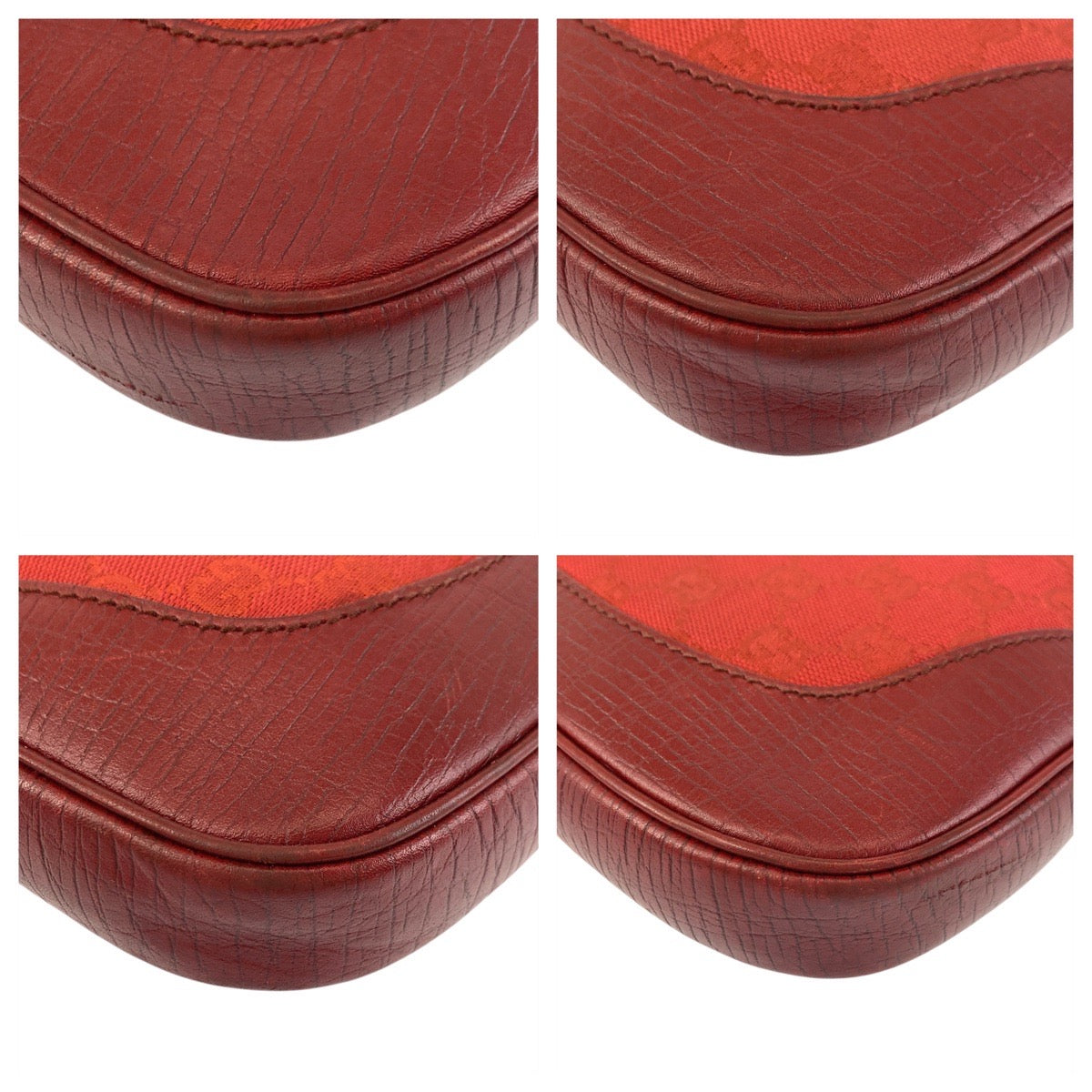 18176
GUCCI グッチ ジャッキー レッド シルバー金具 GGキャンバス / レザー 00963 ホーボー ショルダーバッグ  レディース ABP56