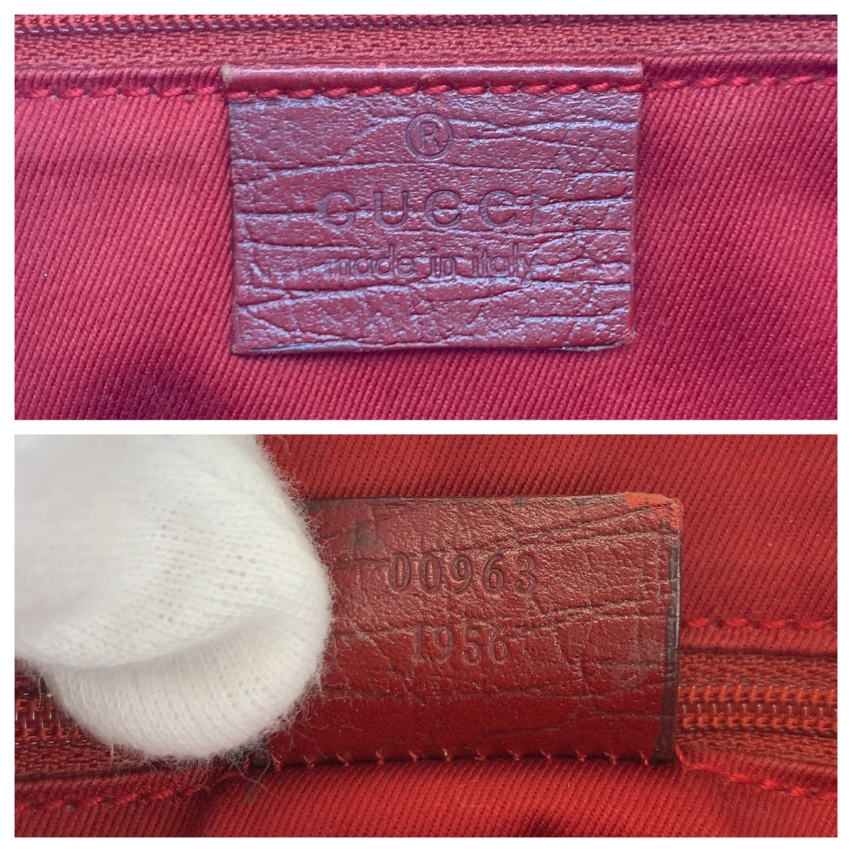18176
GUCCI グッチ ジャッキー レッド シルバー金具 GGキャンバス / レザー 00963 ホーボー ショルダーバッグ  レディース ABP56