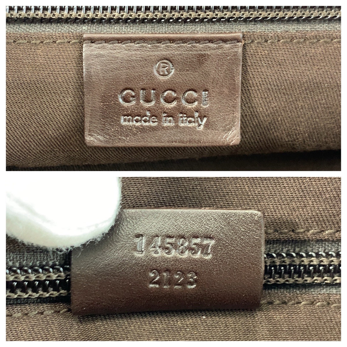 18177
GUCCI グッチ ベージュ ブラウン シルバー金具 GGキャンバス / レザー 145857 ショルダーバッグ メッセンジャーバッグ  レディース ABP43