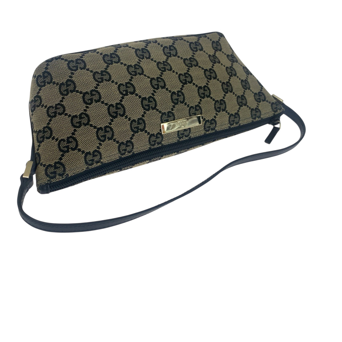 18179
GUCCI グッチ ベージュ ブラック ゴールド金具 GGキャンバス 039 1103 ハンドバッグ アクセサリーポーチ レディース A39