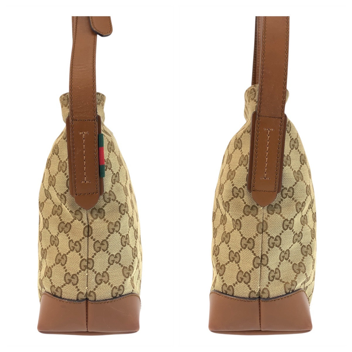 18181
GUCCI グッチ ベージュ ブラウン シルバー金具 GGキャンバス / レザー 337598 ショルダーバッグ メッセンジャーバッグ  レディース ABP40