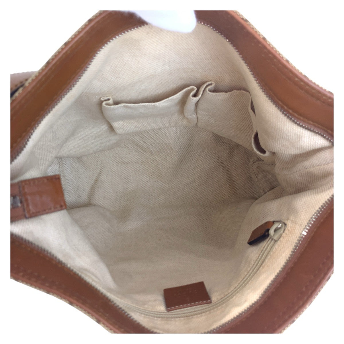 18181
GUCCI グッチ ベージュ ブラウン シルバー金具 GGキャンバス / レザー 337598 ショルダーバッグ メッセンジャーバッグ  レディース ABP40