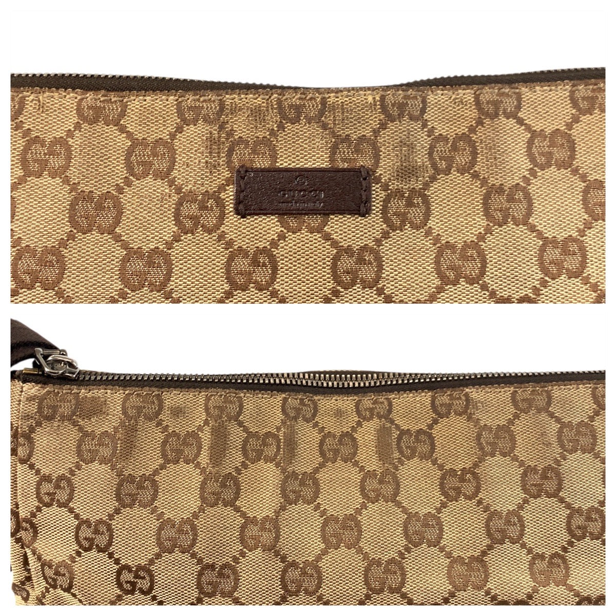 18182
GUCCI グッチ ベージュ ブラウン シルバー金具 GGキャンバス / レザー 114273 ショルダーバッグ メッセンジャーバッグ  レディース AB25