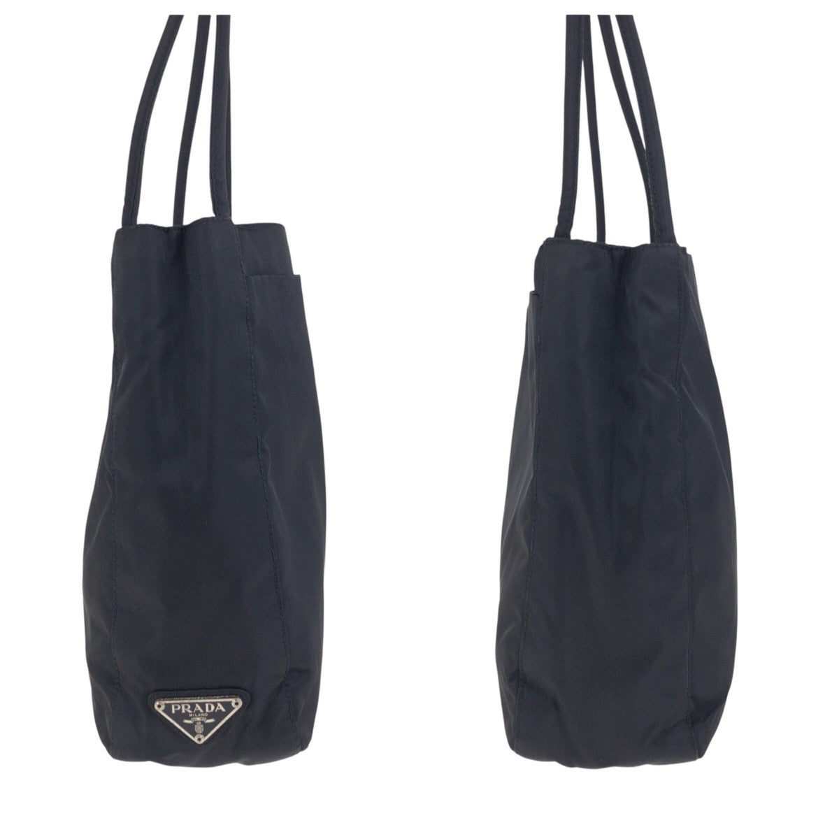18187
PRADA プラダ テスート 三角ロゴプレート ブラック 黒 シルバー金具 ナイロン トートバッグ ショルダーバッグ  レディース ABP39