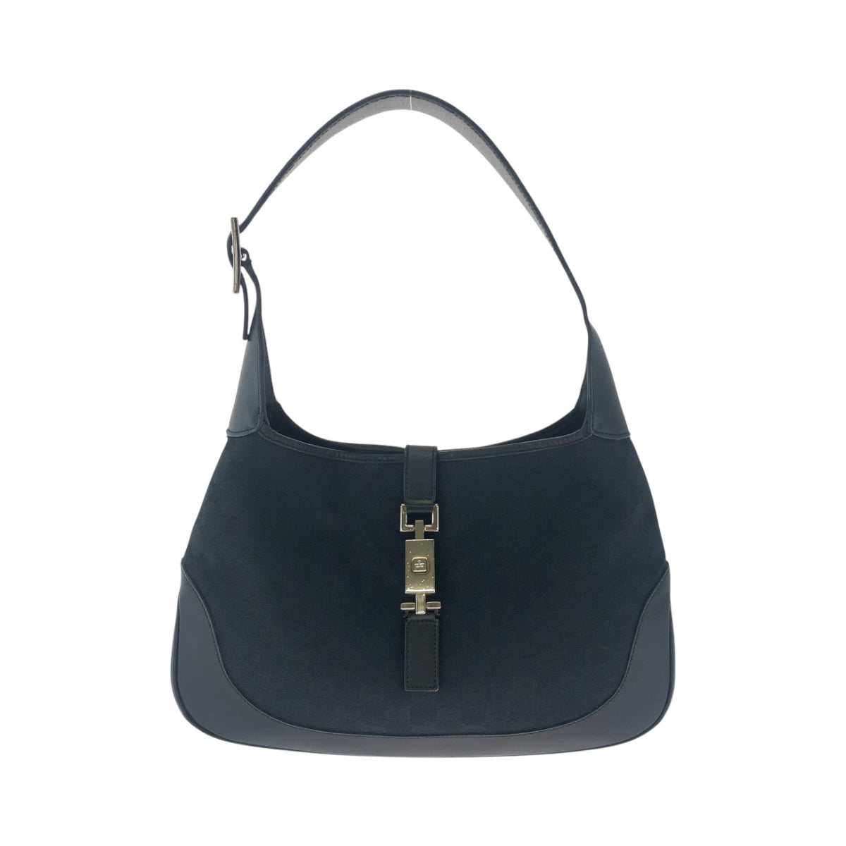 18188
GUCCI グッチ ジャッキー ブラック 黒 シルバー金具 GGキャンバス 001 3306 ホーボー ショルダーバッグ  レディース