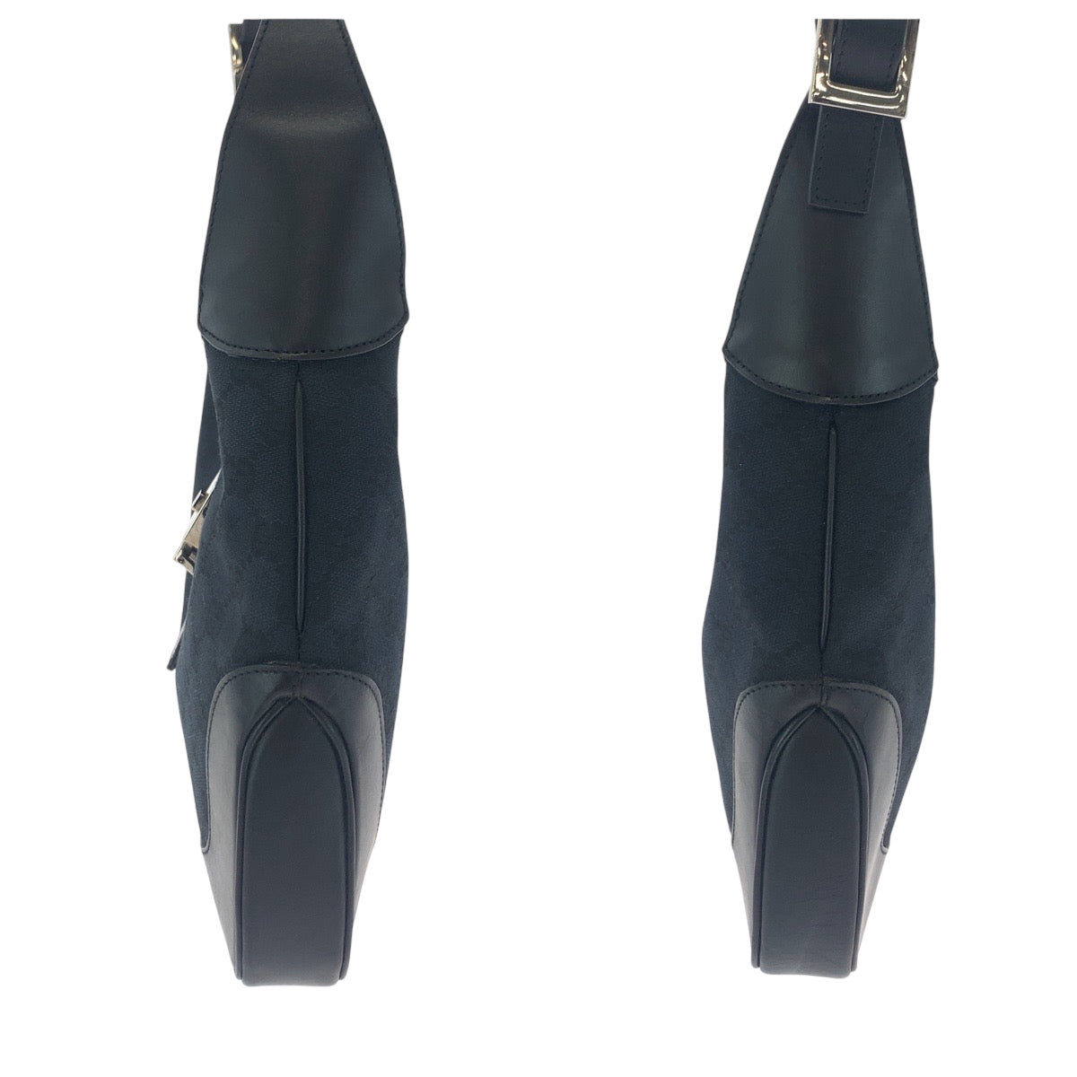 18188
GUCCI グッチ ジャッキー ブラック 黒 シルバー金具 GGキャンバス 001 3306 ホーボー ショルダーバッグ  レディース