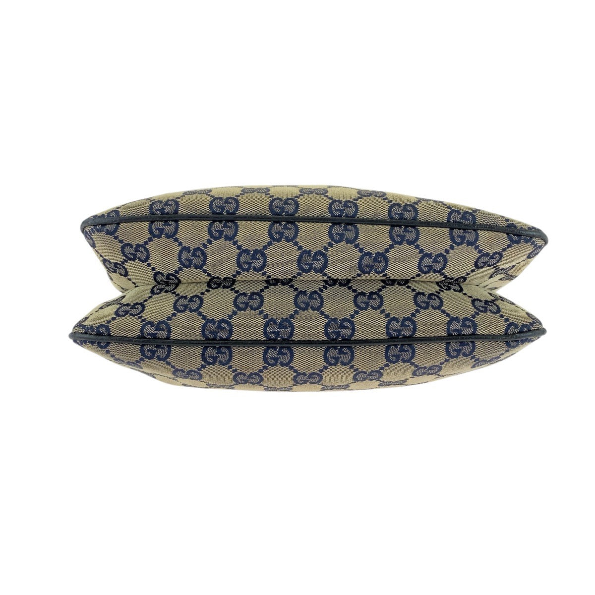 18189
GUCCI グッチ シェリーライン グレー ネイビー シルバー金具 GGキャンバス 145812 ショルダーバッグ  レディース AB27