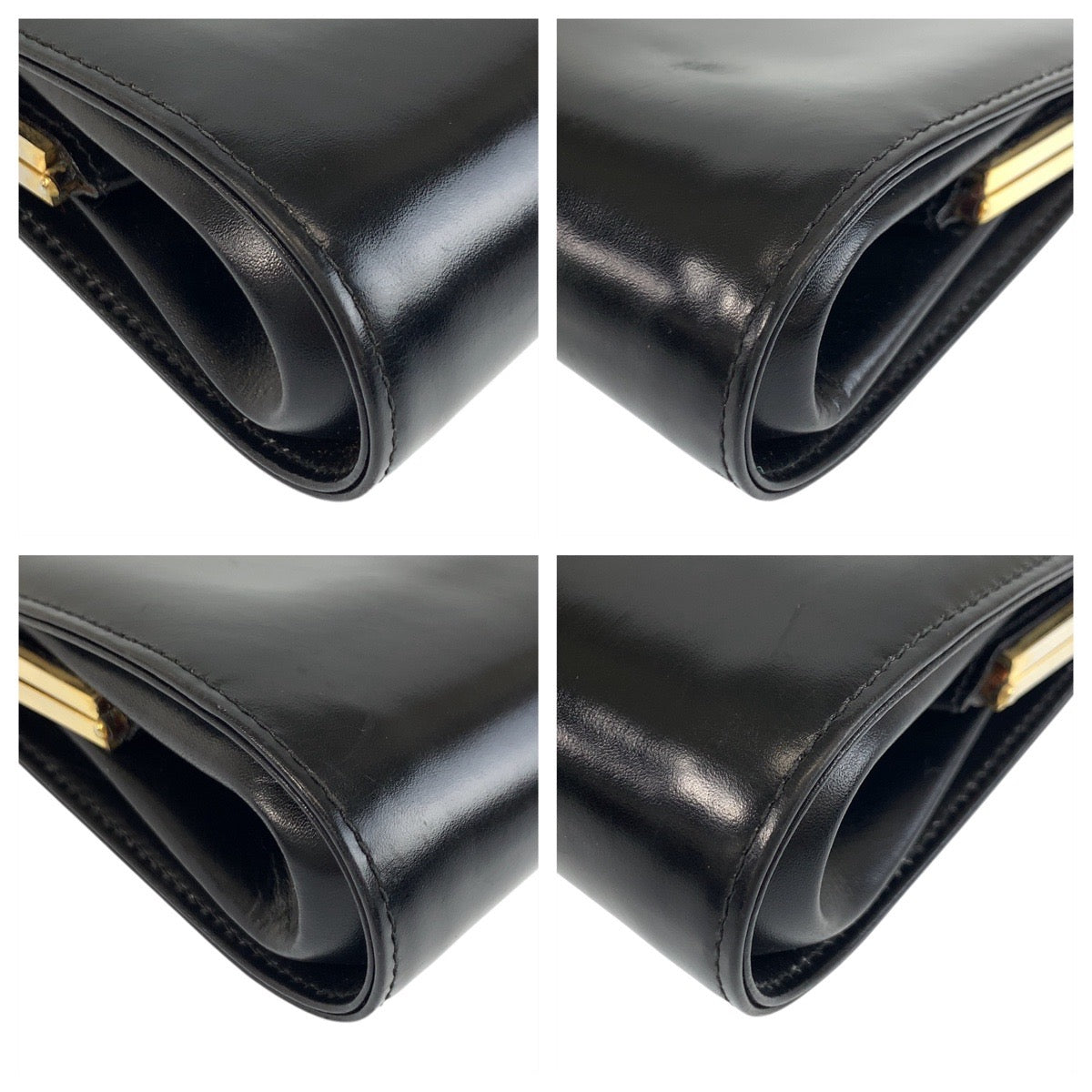 18192
GUCCI グッチ ヴィンテージ オールドグッチ ブラック 黒 ゴールド金具 レザー チェーンショルダーバッグ レディース ABP54