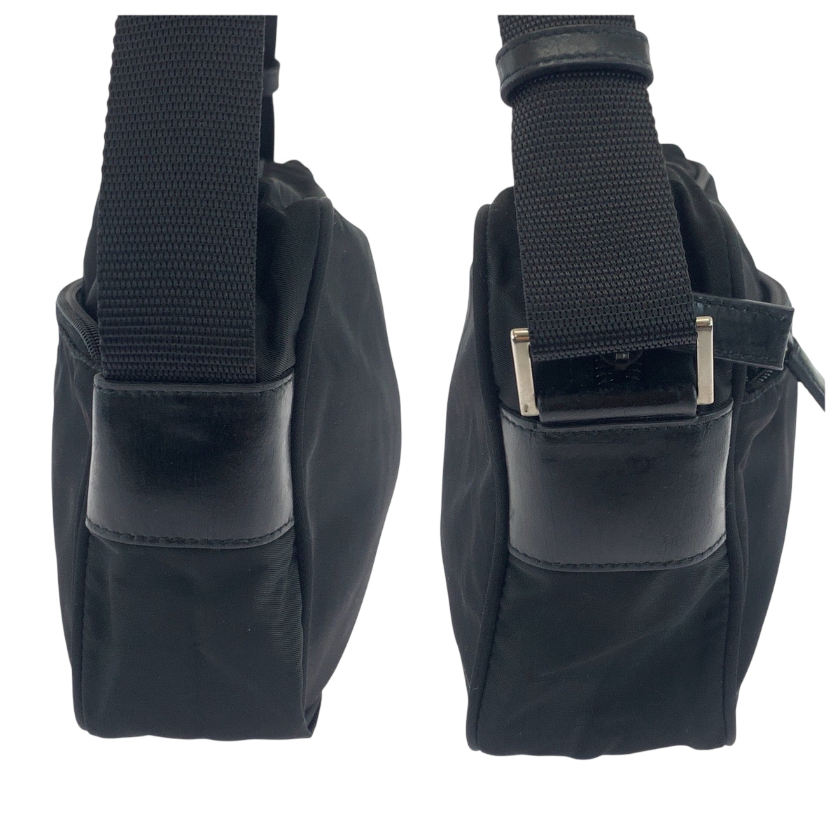18193
PRADA プラダ テスート 三角ロゴプレート ブラック 黒 シルバー金具 ナイロン ショルダーバッグ ポシェット カメラバッグ  メンズ