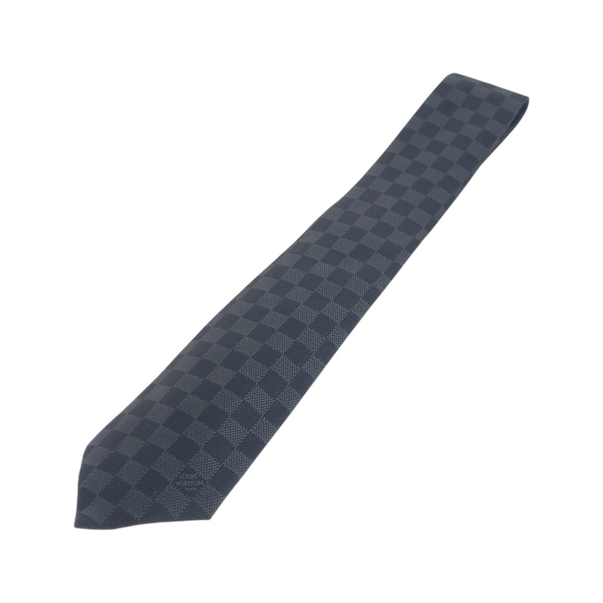 18194
LOUIS VUITTON ルイヴィトン ダミエ グラフィット クラシック ブラック グレー シルク M78752 ネクタイ  メンズ