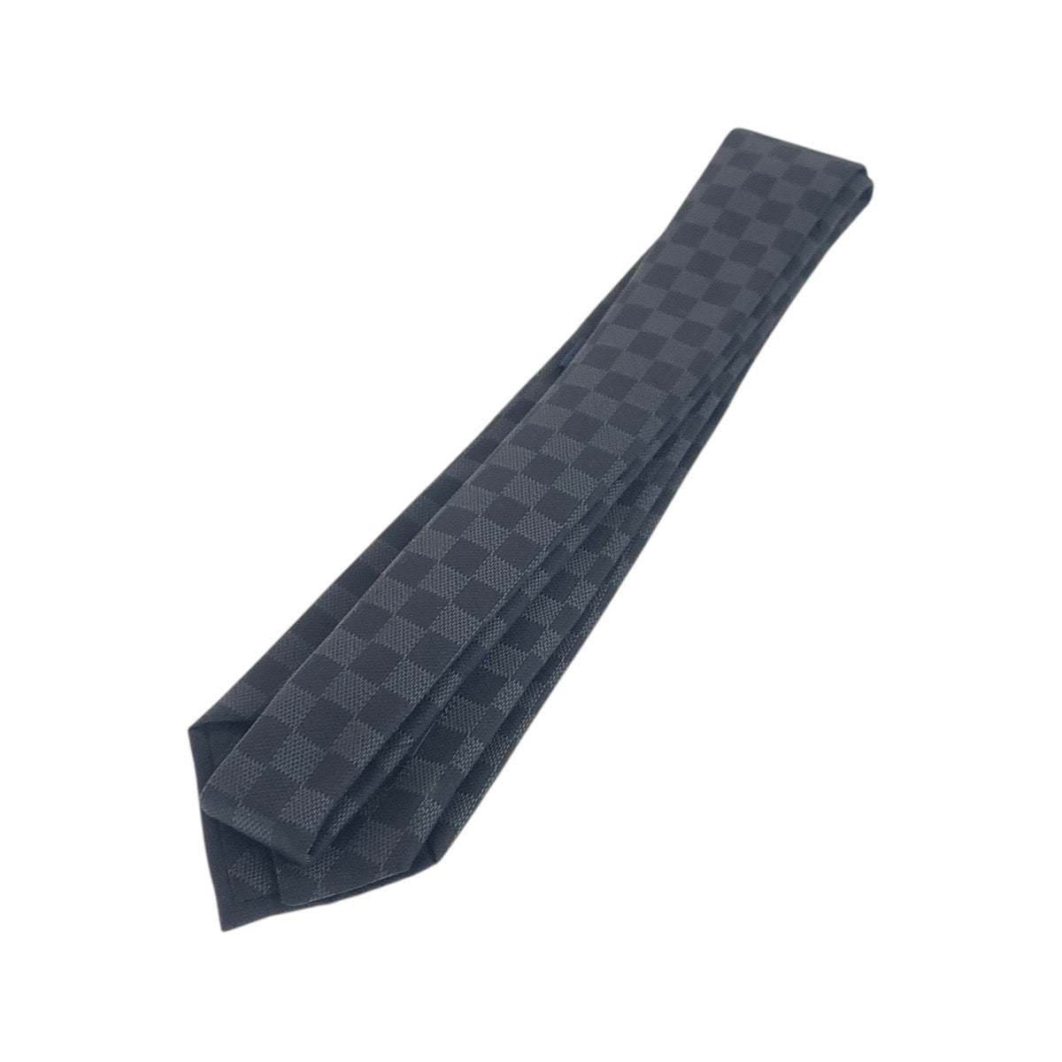 18194
LOUIS VUITTON ルイヴィトン ダミエ グラフィット クラシック ブラック グレー シルク M78752 ネクタイ  メンズ