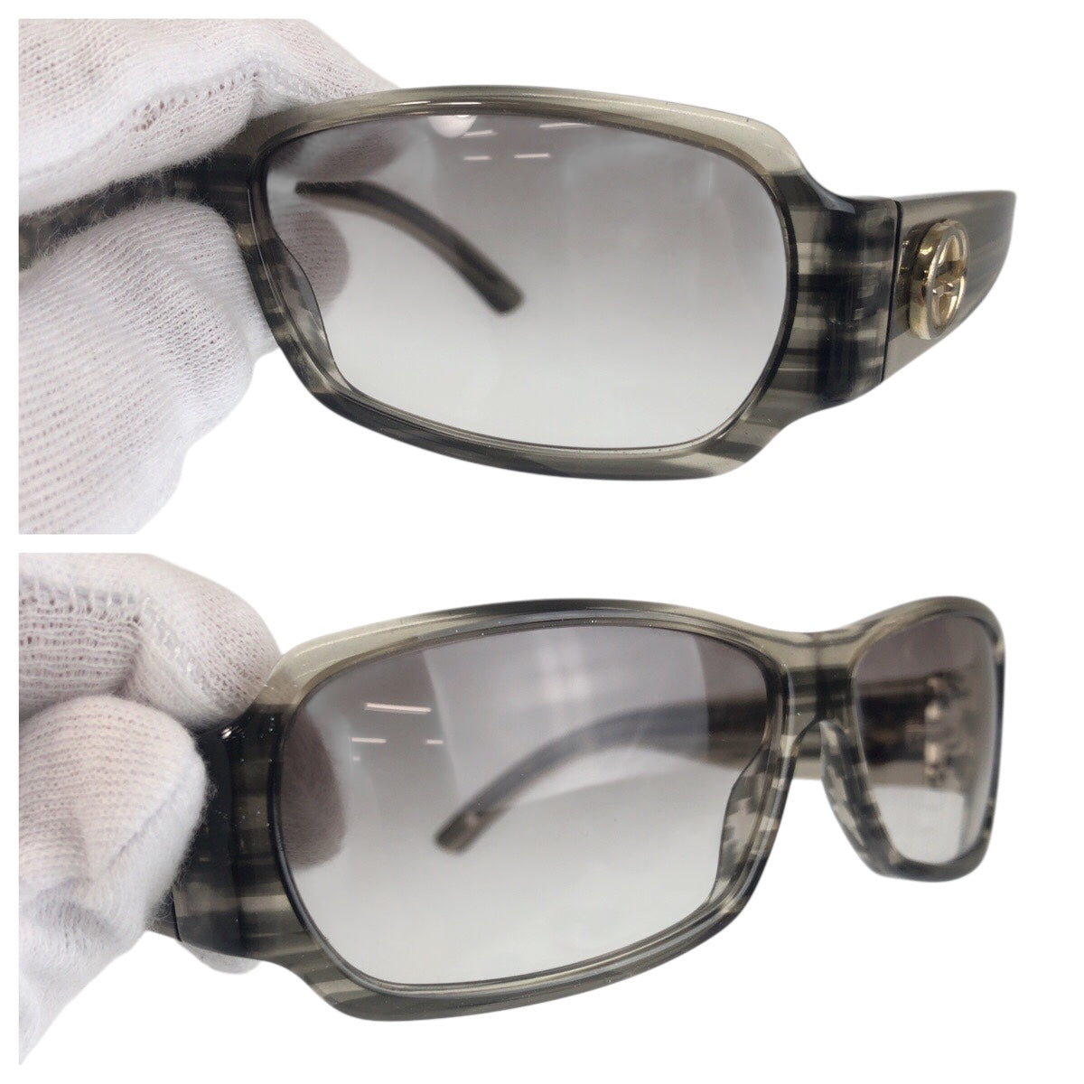 18196
GUCCI グッチ ラメ インターロッキング クリア グレー シルバー金具 プラスチック GG 2935/S RDZLE 60◻︎12 125 サングラス 男女兼用 スクエア  メンズ ABP
