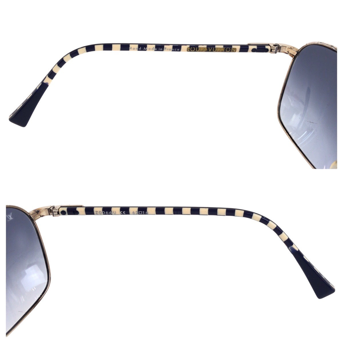 18197
LOUIS VUITTON ルイヴィトン ダミエ コンスピラシオン ブルー シルバー金具 プラスチック / メタル Z0066U 62□16 サングラス ティアドロップ  メンズ AB