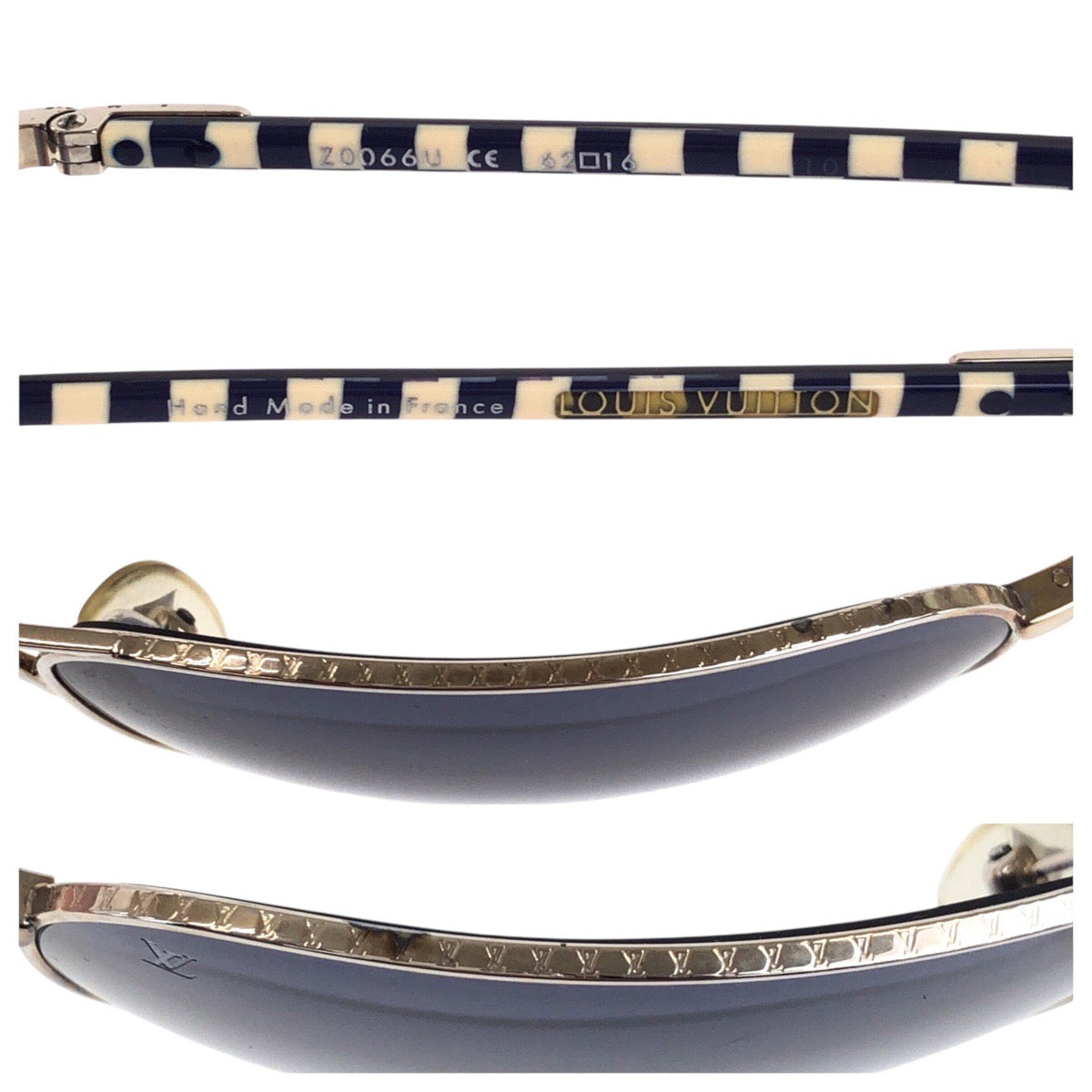 18197
LOUIS VUITTON ルイヴィトン ダミエ コンスピラシオン ブルー シルバー金具 プラスチック / メタル Z0066U 62□16 サングラス ティアドロップ  メンズ AB