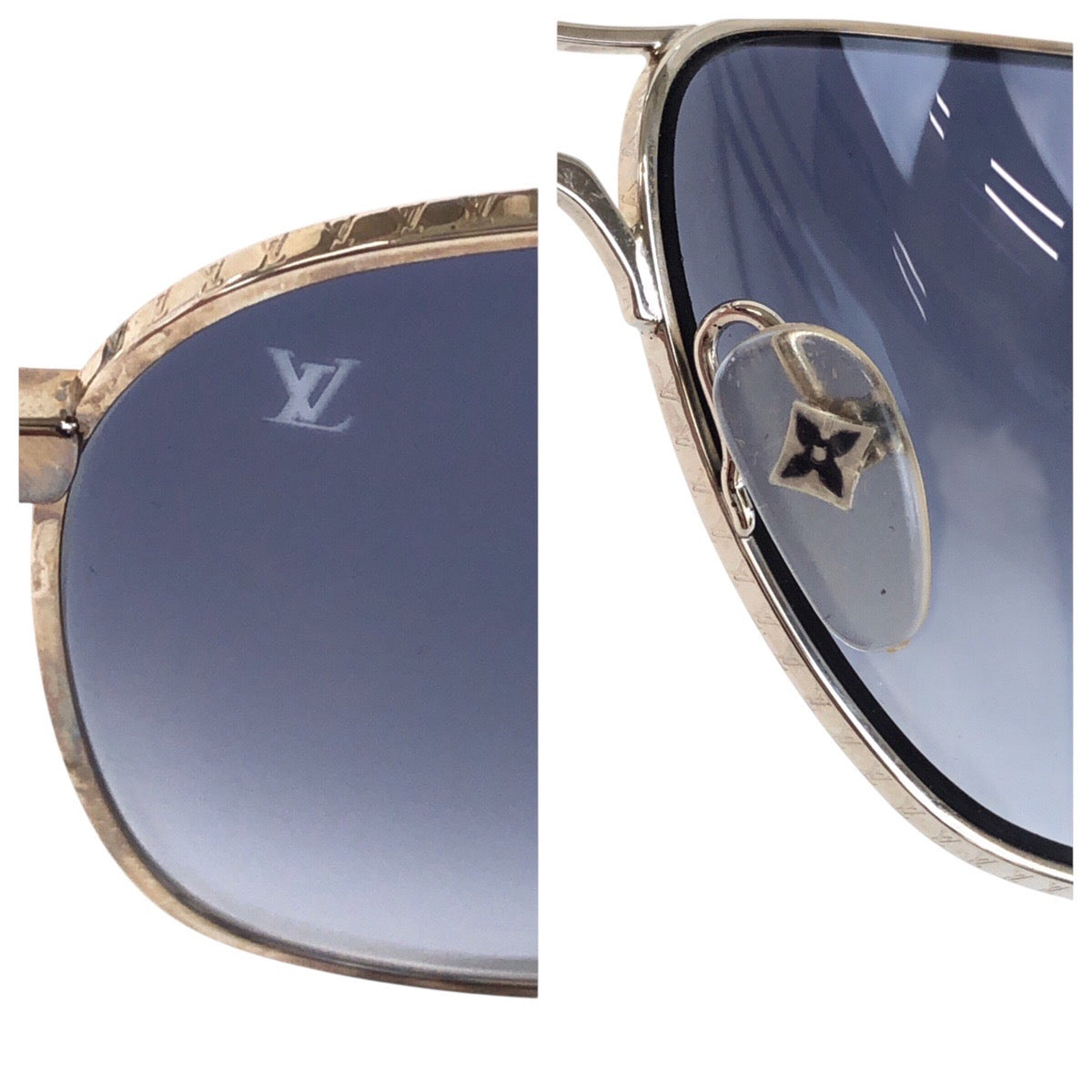 18197
LOUIS VUITTON ルイヴィトン ダミエ コンスピラシオン ブルー シルバー金具 プラスチック / メタル Z0066U 62□16 サングラス ティアドロップ  メンズ AB
