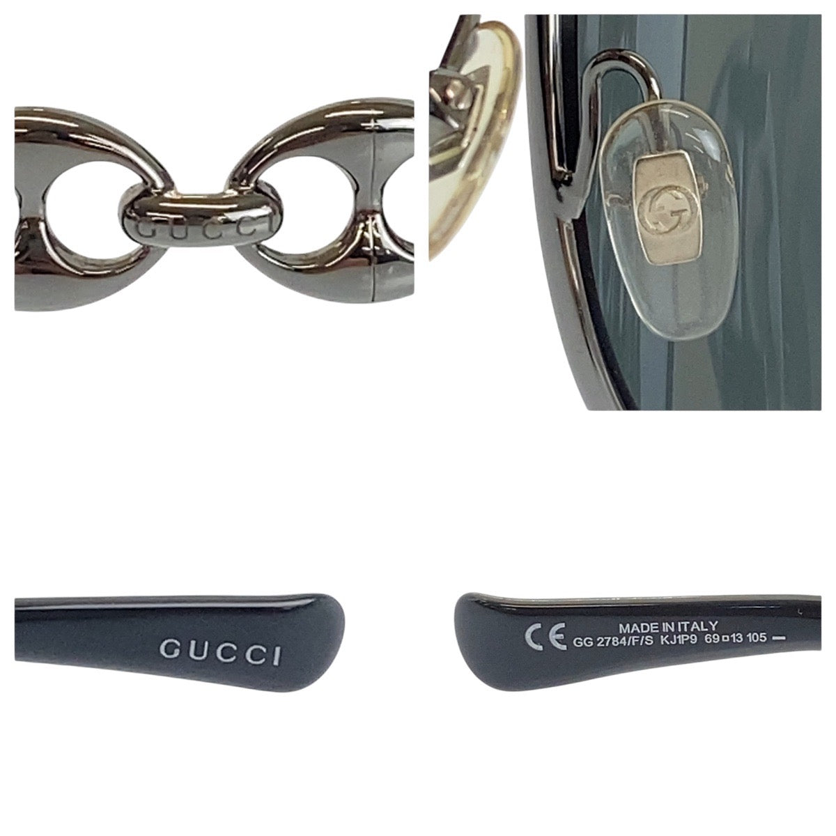 18198
GUCCI グッチ ブラック 黒 ガンメタリック ガラス / プラスチック GG2784/F/S KJ1P9 69□13 105 サングラス ティアドロップ  メンズ AB17