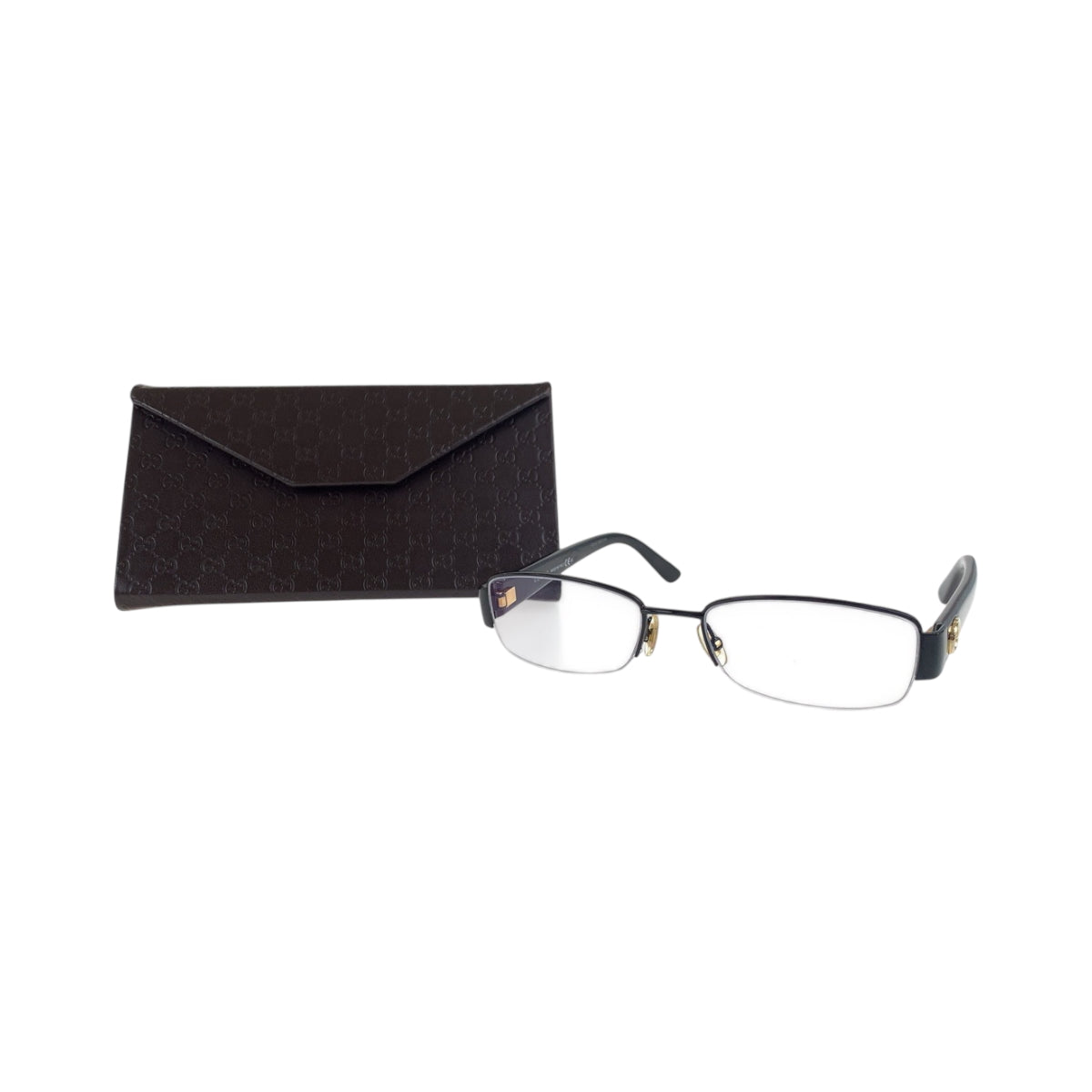 18201
GUCCI グッチ ブラック ブラウン チタン GG4245 メガネ  メンズ A16