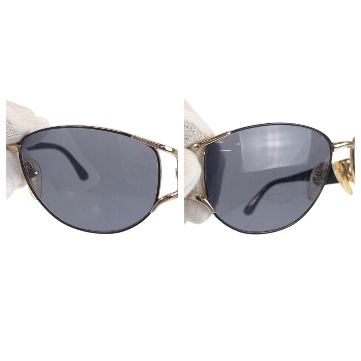 18202
YVES SAINT LAURENT イヴ サンローラン ヴィンテージ YSL ブラック 黒 ゴールド プラスチック 31-6703 5L サングラス 男女兼用 スクエア  メンズ AB