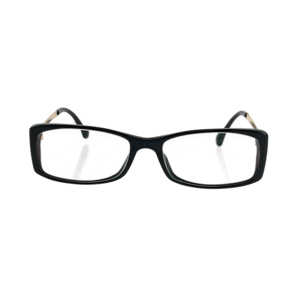 18203
CHANEL シャネル ブラック 黒 ホワイト シルバー金具 プラスチック 3195 A 53▫︎16 135 メガネフレーム  レディース ABP24