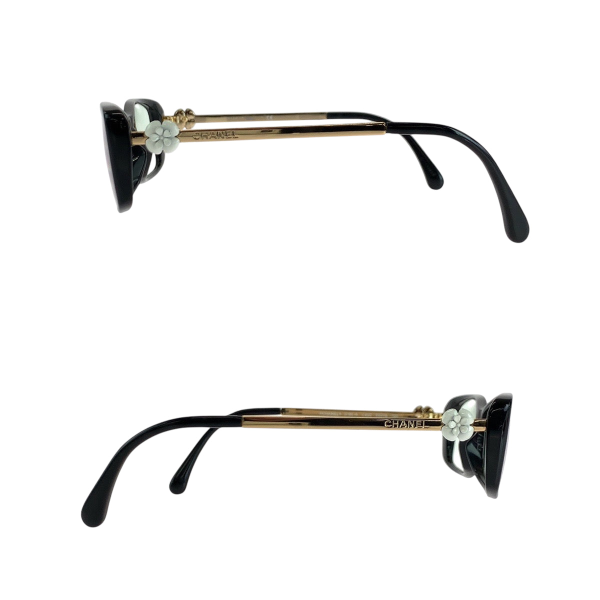 18203
CHANEL シャネル ブラック 黒 ホワイト シルバー金具 プラスチック 3195 A 53▫︎16 135 メガネフレーム  レディース ABP24