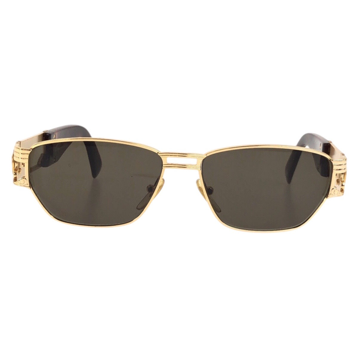18204
Gianni Versace ジャンニ ヴェルサーチ ヴィンテージ ゴールド ブラウン ゴールド金具 プラスチック / メタル MOD S74 COL 030 サングラス ウェリントン  メンズ A