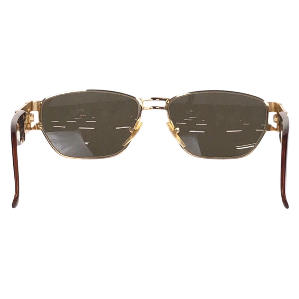 18204
Gianni Versace ジャンニ ヴェルサーチ ヴィンテージ ゴールド ブラウン ゴールド金具 プラスチック / メタル MOD S74 COL 030 サングラス ウェリントン  メンズ A