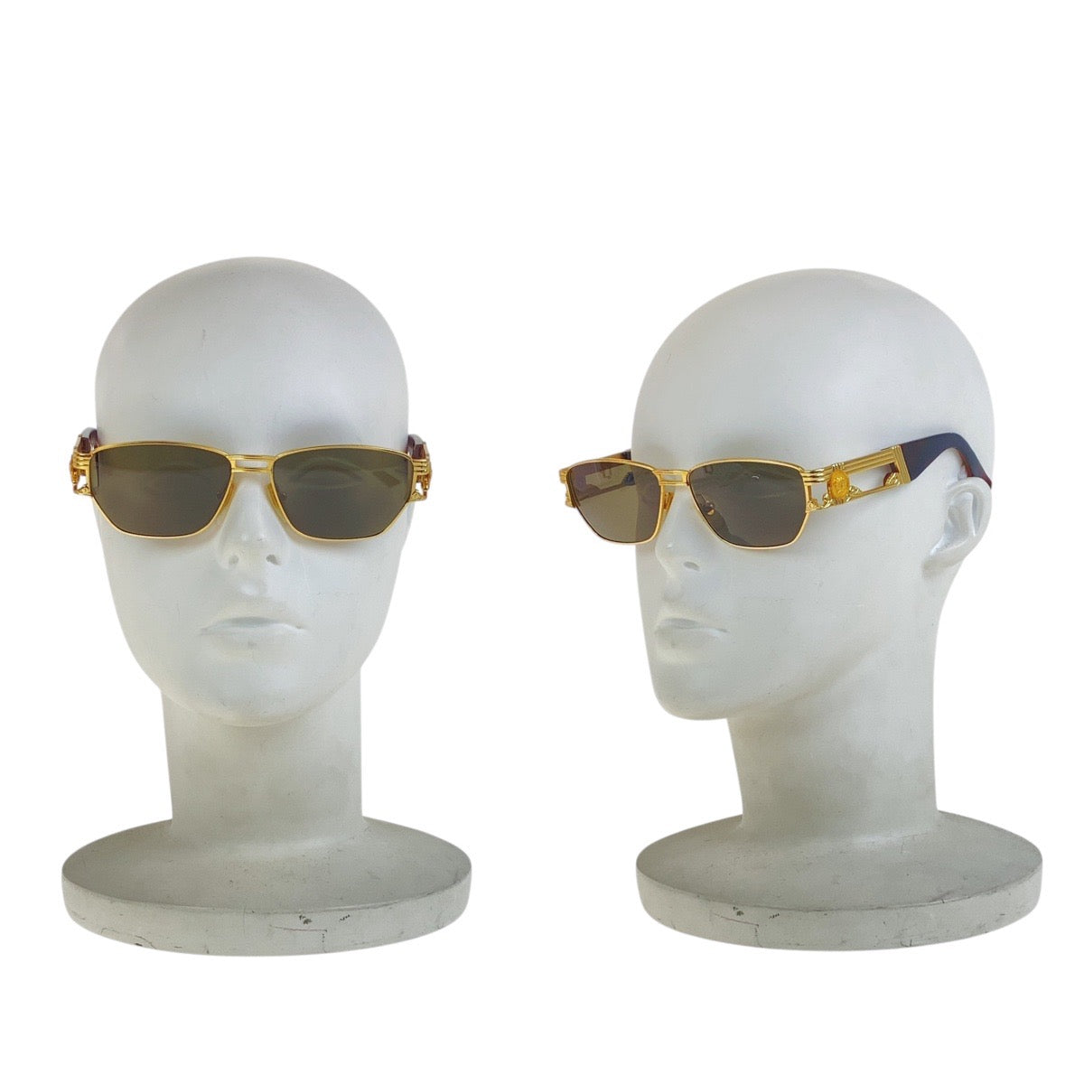 18204
Gianni Versace ジャンニ ヴェルサーチ ヴィンテージ ゴールド ブラウン ゴールド金具 プラスチック / メタル MOD S74 COL 030 サングラス ウェリントン  メンズ A
