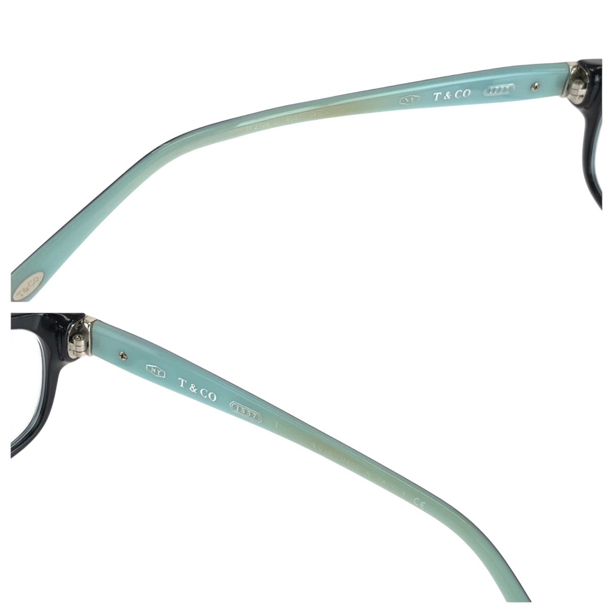 18205
TIFFANY&Co. ティファニー ブラック 黒 ブルー シルバー金具 プラスチック TF2126D 54▫︎16 メガネフレーム  レディース ABP17