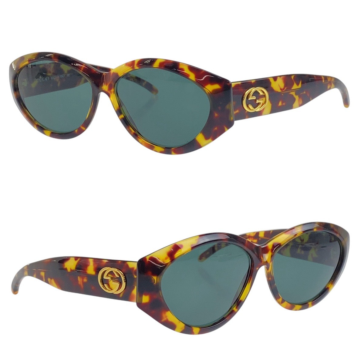18207
GUCCI グッチ インターロッキング 男女兼用 ブラウン マーブル ゴールド金具 プラスチック GG2195 S 02Y 58 口13 145 サングラス オーバル  レディース A21