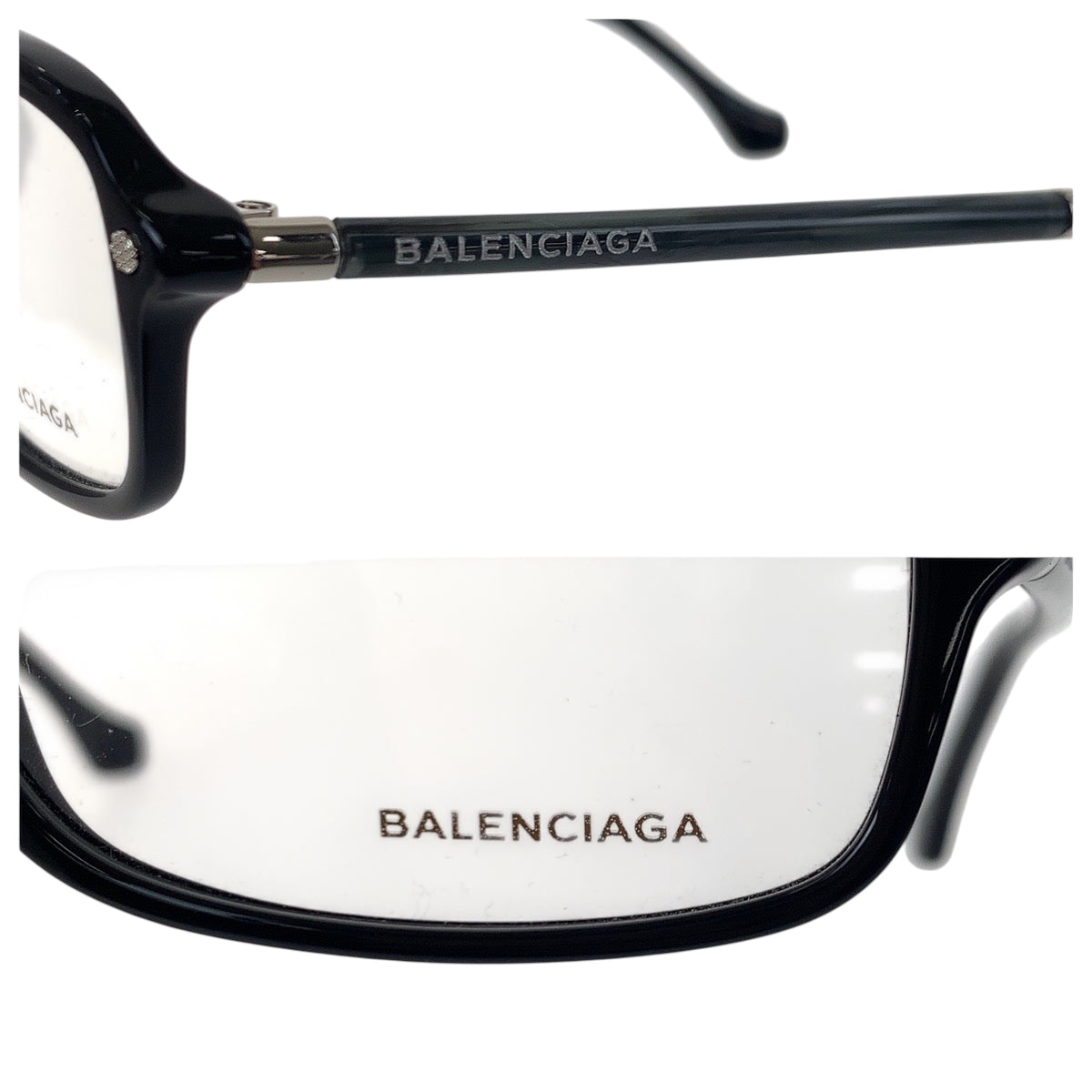 18208
BALENCIAGA バレンシアガ ブラック グレー プラスチック BA5016 メガネ  メンズ A21