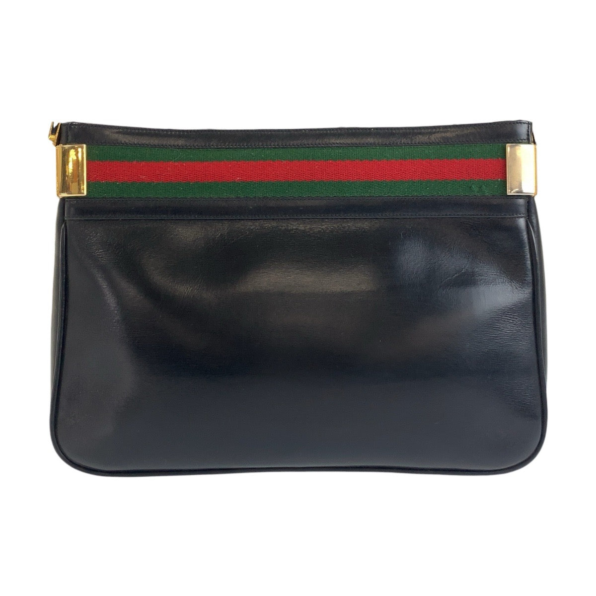 18210
GUCCI グッチ ヴィンテージ シェリーライン オールドグッチ ブラック 黒 ゴールド金具 レザー ショルダーバッグ ポシェット  レディース ABP46