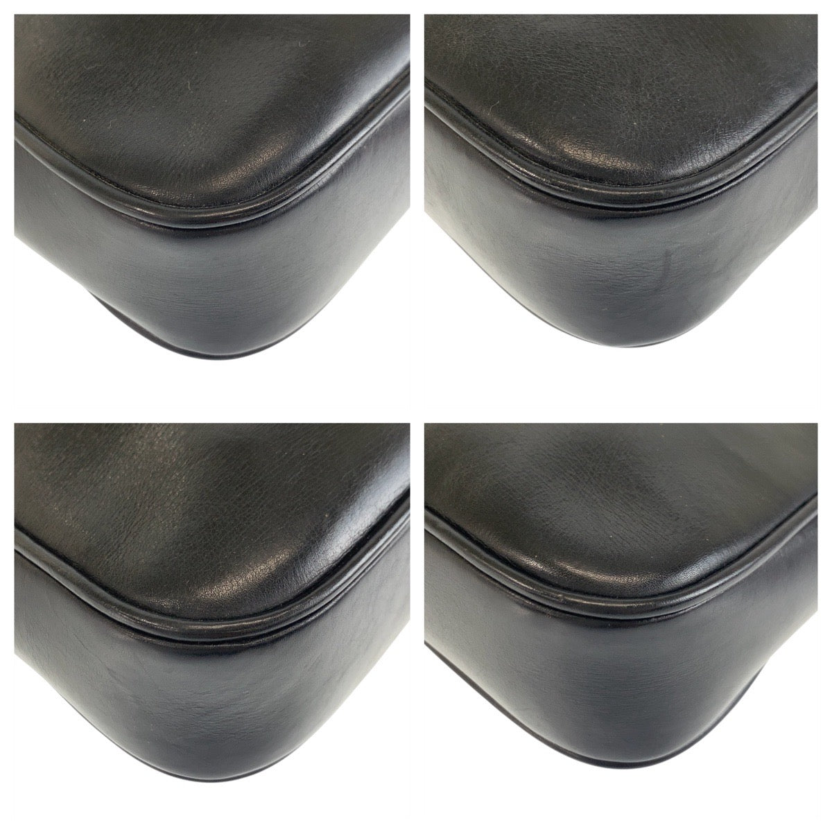 18210
GUCCI グッチ ヴィンテージ シェリーライン オールドグッチ ブラック 黒 ゴールド金具 レザー ショルダーバッグ ポシェット  レディース ABP46