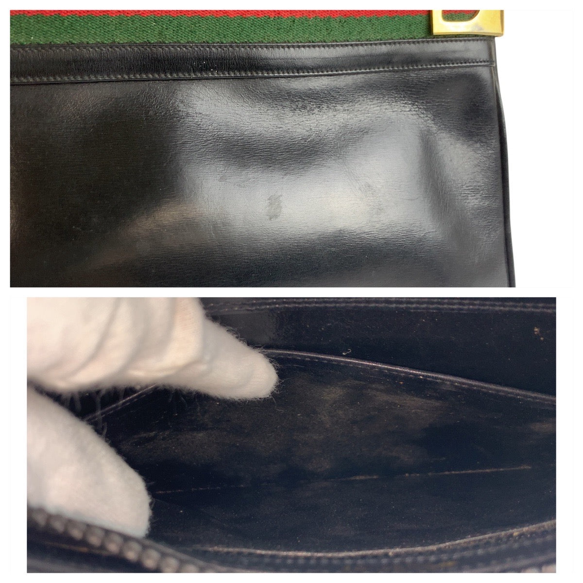 18210
GUCCI グッチ ヴィンテージ シェリーライン オールドグッチ ブラック 黒 ゴールド金具 レザー ショルダーバッグ ポシェット  レディース ABP46