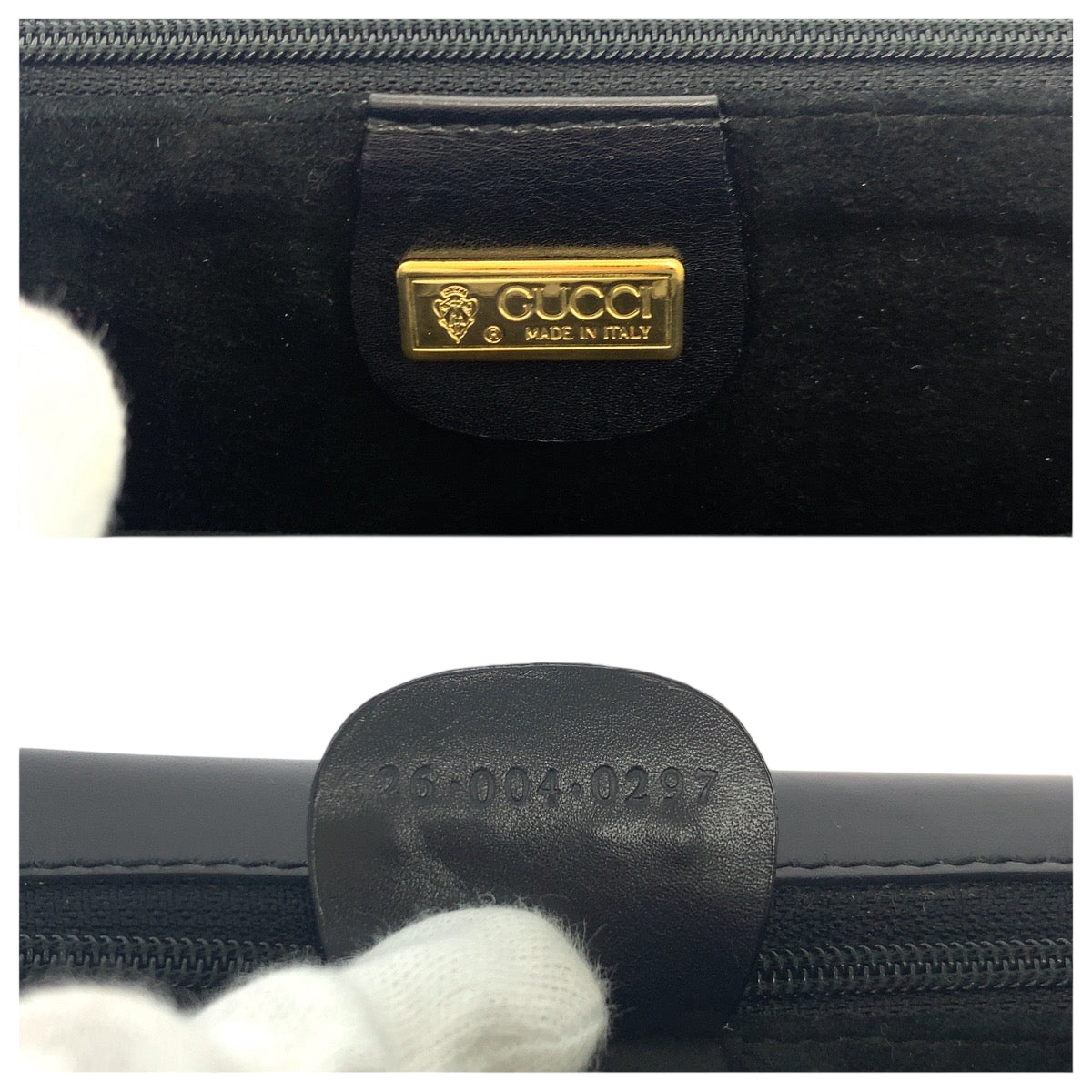 18212
GUCCI グッチ ヴィンテージ オールドグッチ ブラック 黒 ゴールド金具 レザー 26 004 0297 ショルダーバッグ クラッチバッグ 2way  レディース A63