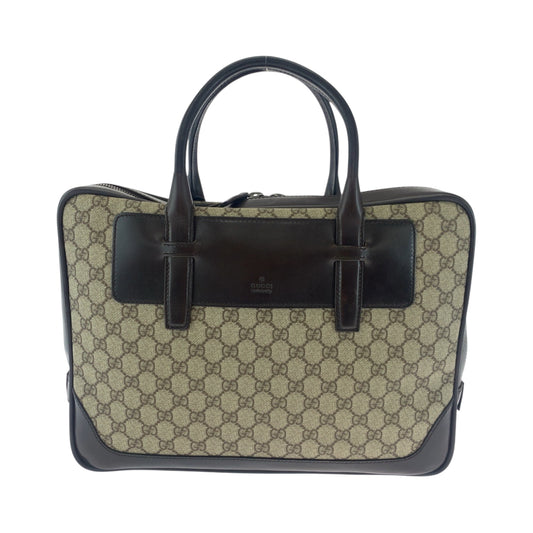 18213
GUCCI グッチ ベージュ ブラウン シルバー金具 GGスプリームキャンバス 101666 ビジネスバッグ ハンドバッグ  レディース ABP52