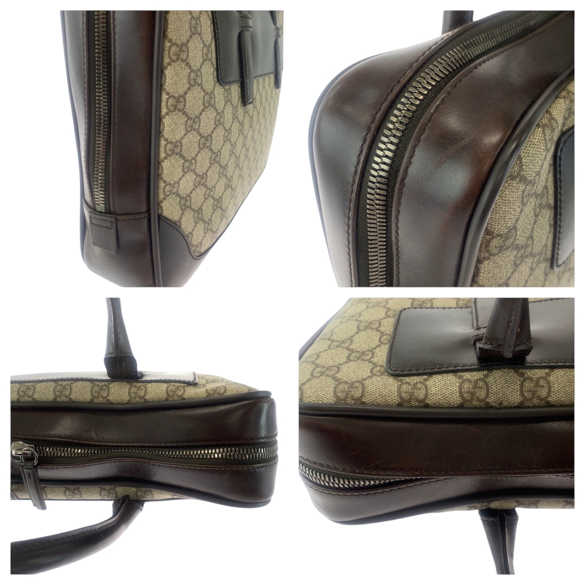 18213
GUCCI グッチ ベージュ ブラウン シルバー金具 GGスプリームキャンバス 101666 ビジネスバッグ ハンドバッグ  レディース ABP52