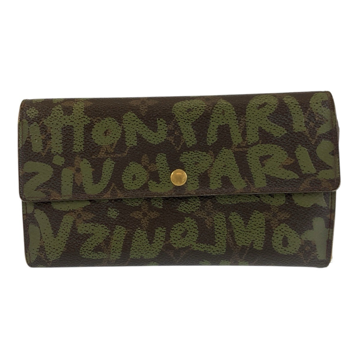 18288
LOUIS VUITTON ルイヴィトン モノグラム グラフィティ ポルト モネ クレディ カーキ ブラウン ゴールド金具 PVC M92188 長財布 ロングウォレット  メンズ