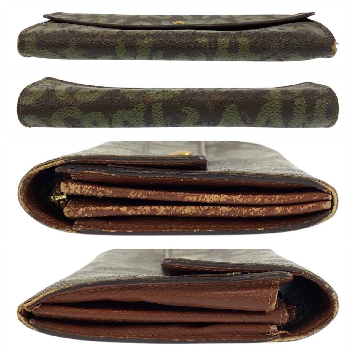 18288
LOUIS VUITTON ルイヴィトン モノグラム グラフィティ ポルト モネ クレディ カーキ ブラウン ゴールド金具 PVC M92188 長財布 ロングウォレット  メンズ