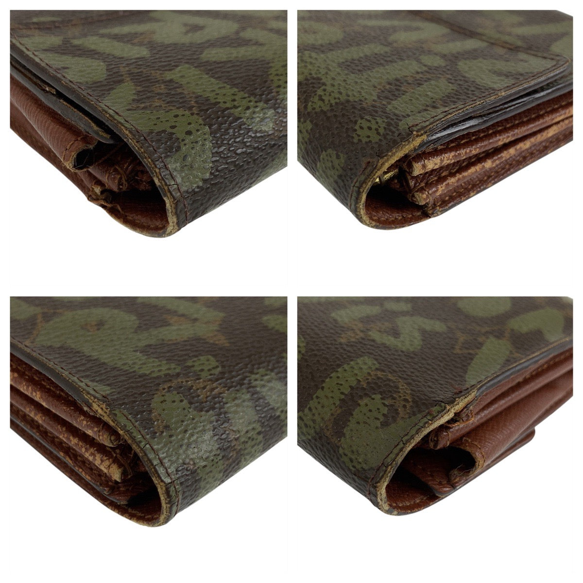 18288
LOUIS VUITTON ルイヴィトン モノグラム グラフィティ ポルト モネ クレディ カーキ ブラウン ゴールド金具 PVC M92188 長財布 ロングウォレット  メンズ
